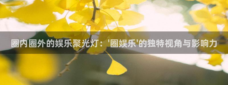开心彩2注册：圈内圈外的娱乐聚光灯：\'圈娱乐\'的独特视角与影响力